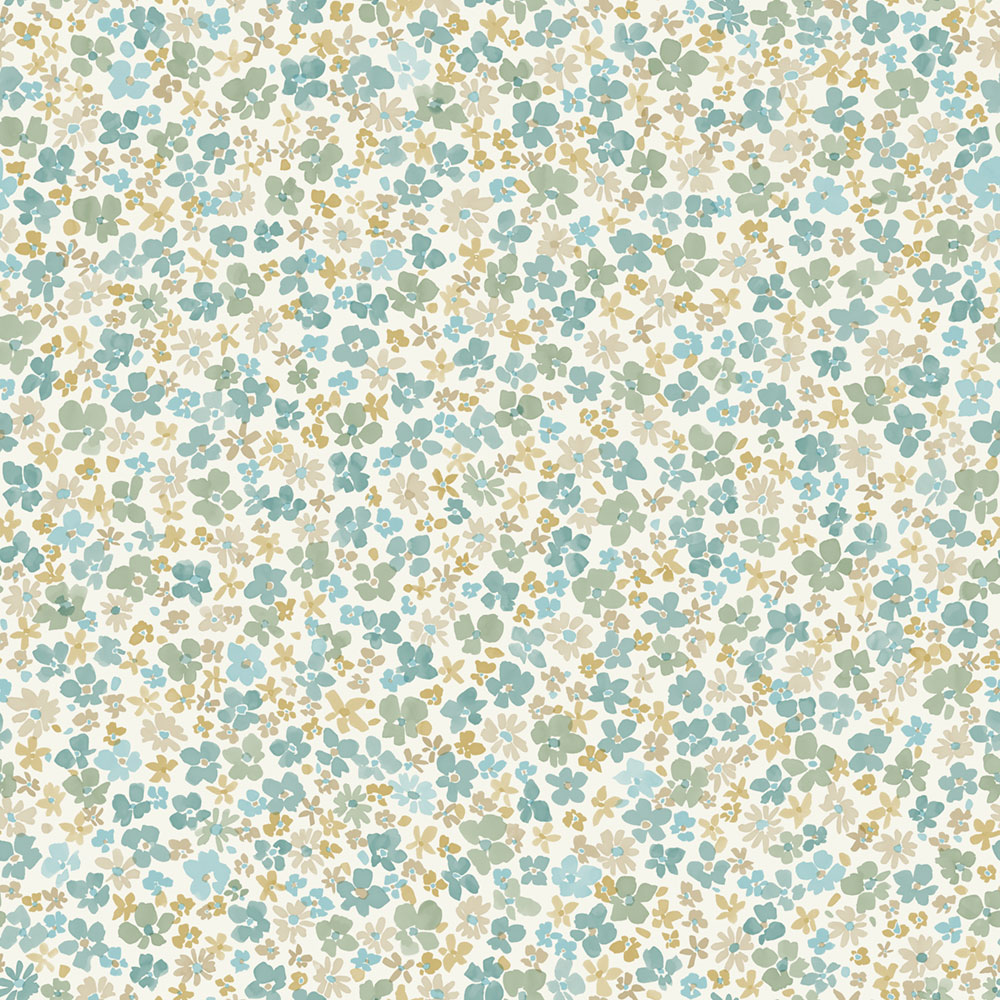 Vliesová tapeta na zeď, tyrkysová, květiny, LD3009, Little Dreamers, Grandeco