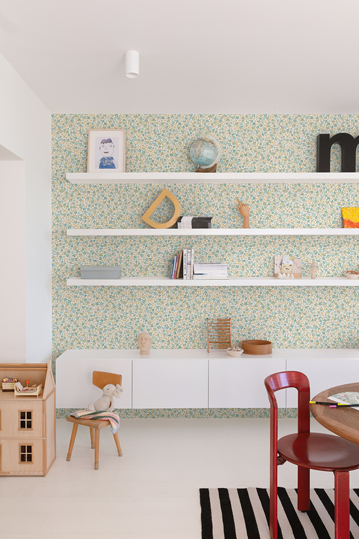 Vliesová tapeta na zeď, tyrkysová, květiny, LD3009, Little Dreamers, Grandeco