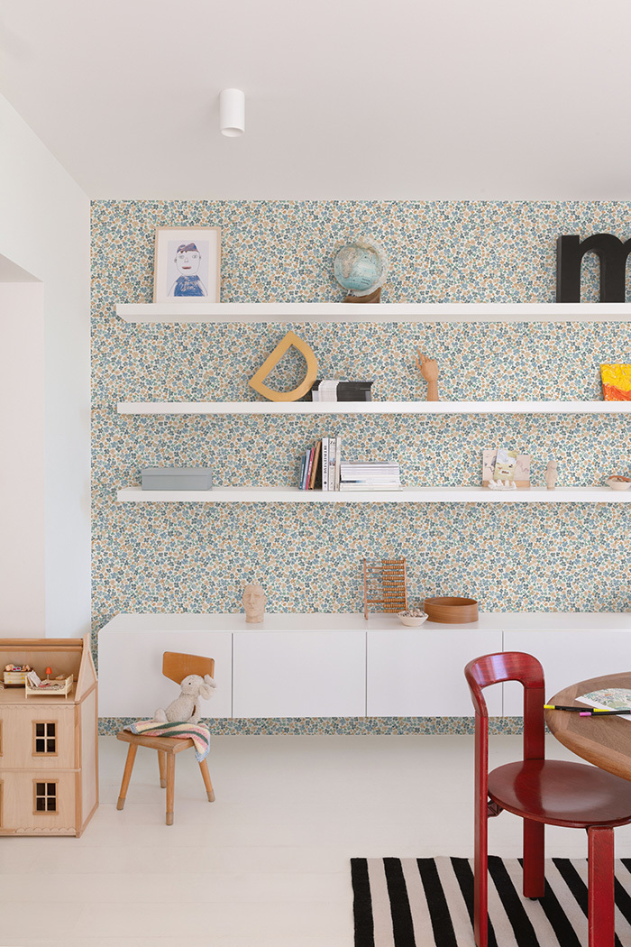 Vliesová tapeta na zeď, modrá, květiny, LD3015, Little Dreamers, Grandeco