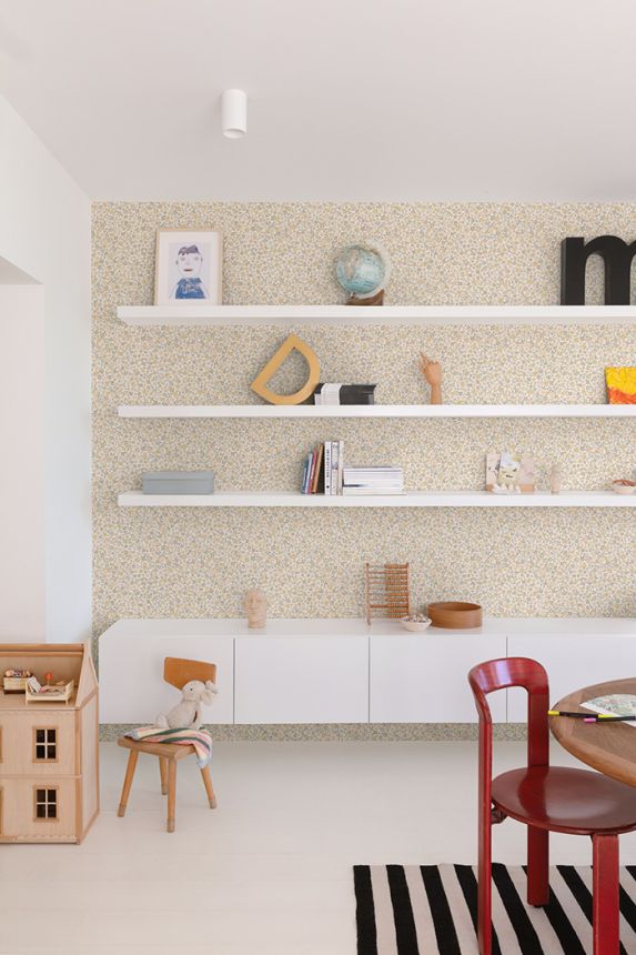 Vliesová tapeta na zeď, okrová, květiny, LD3020, Little Dreamers, Grandeco