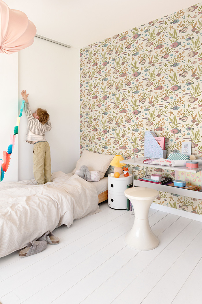 Dětská vliesová tapeta na zeď, béžová, podmořský svět, LD3318, Little Dreamers, Grandeco