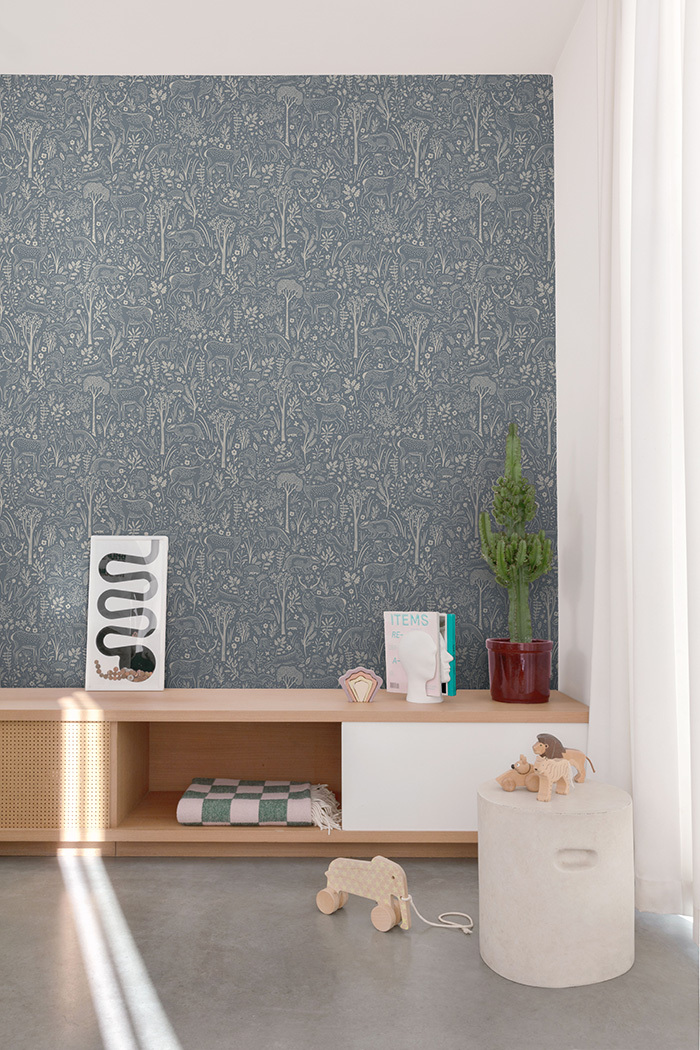 Vliesová tapeta na zeď, modrá, zvířátka v lese, LD3415, Little Dreamers, Grandeco