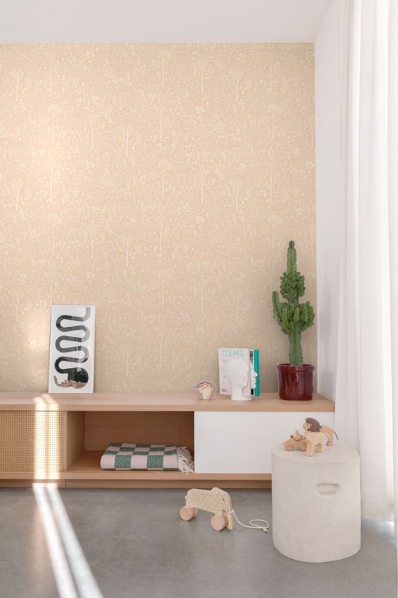 Vliesová tapeta na zeď, růžová, zvířátka v lese, LD3418, Little Dreamers, Grandeco