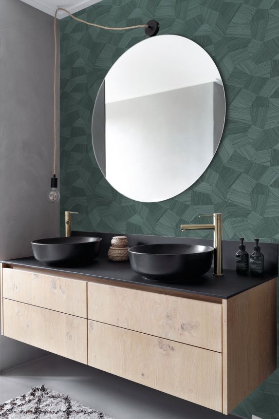 Vliesová tapeta na zeď, zelená, grafický vzor, 347823, 3D Reflections, Origin