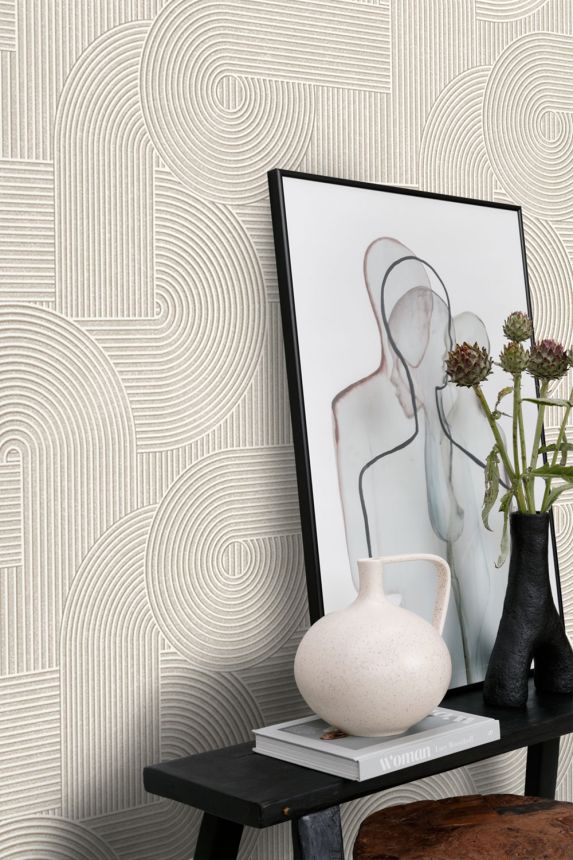 Vliesová tapeta na zeď, šedá, 3D grafický vzor, 348014, 3D Reflections, Origin