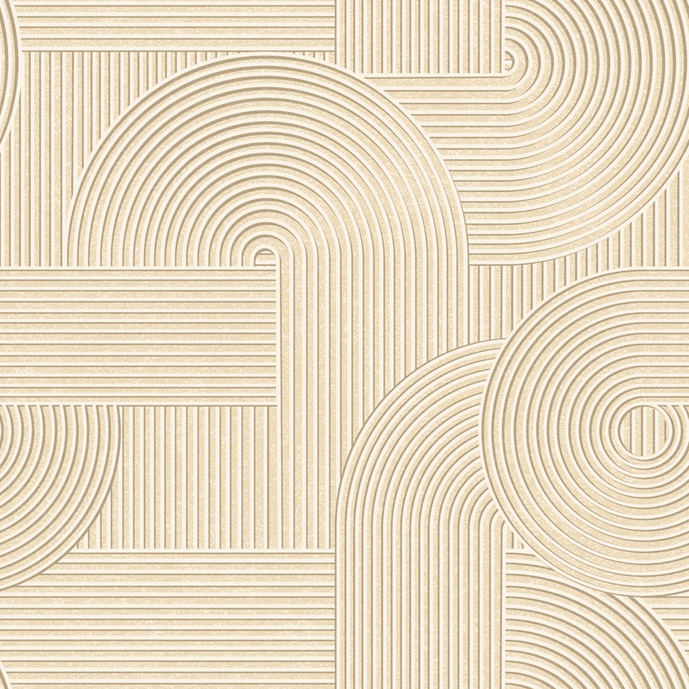 Vliesová tapeta na zeď, béžová, 3D grafický vzor, 348015, 3D Reflections, Origin