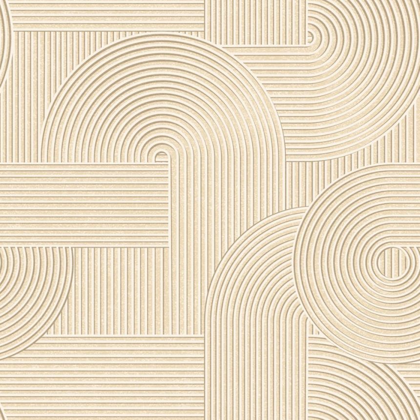 Vliesová tapeta na zeď, béžová, 3D grafický vzor, 348015, 3D Reflections, Origin