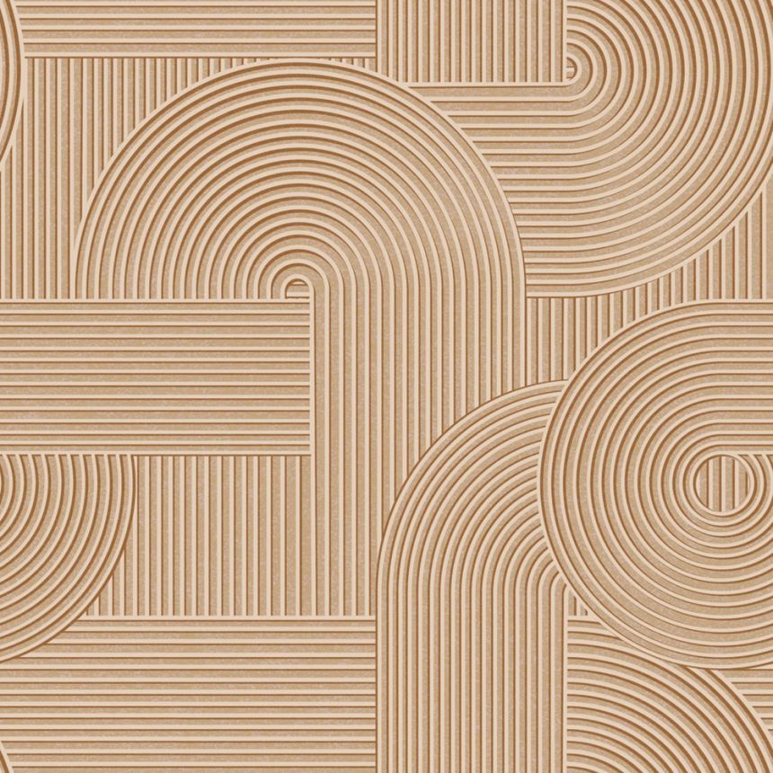 Vliesová tapeta na zeď, hnědá, 3D grafický vzor, 348016, 3D Reflections, Origin