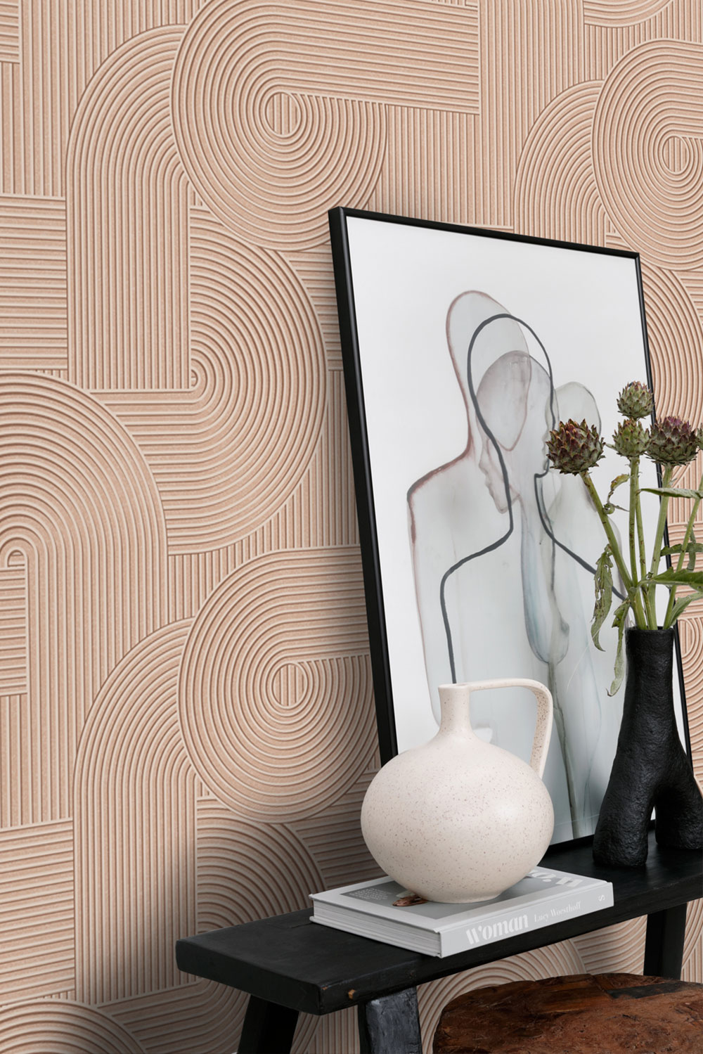 Vliesová tapeta na zeď, růžová, 3D grafický vzor, 348017, 3D Reflections, Origin