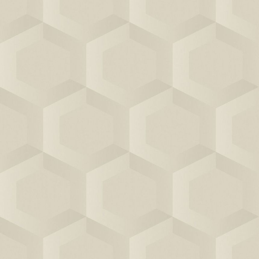 Vliesová tapeta na zeď, béžová, hexagony, 348018, 3D Reflections, Origin