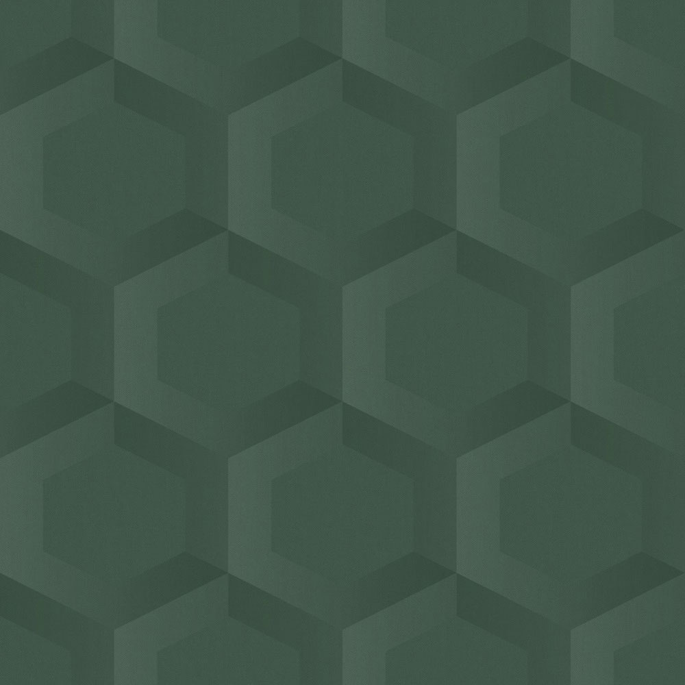 Vliesová tapeta na zeď, zelená, hexagony, 348021, 3D Reflections, Origin