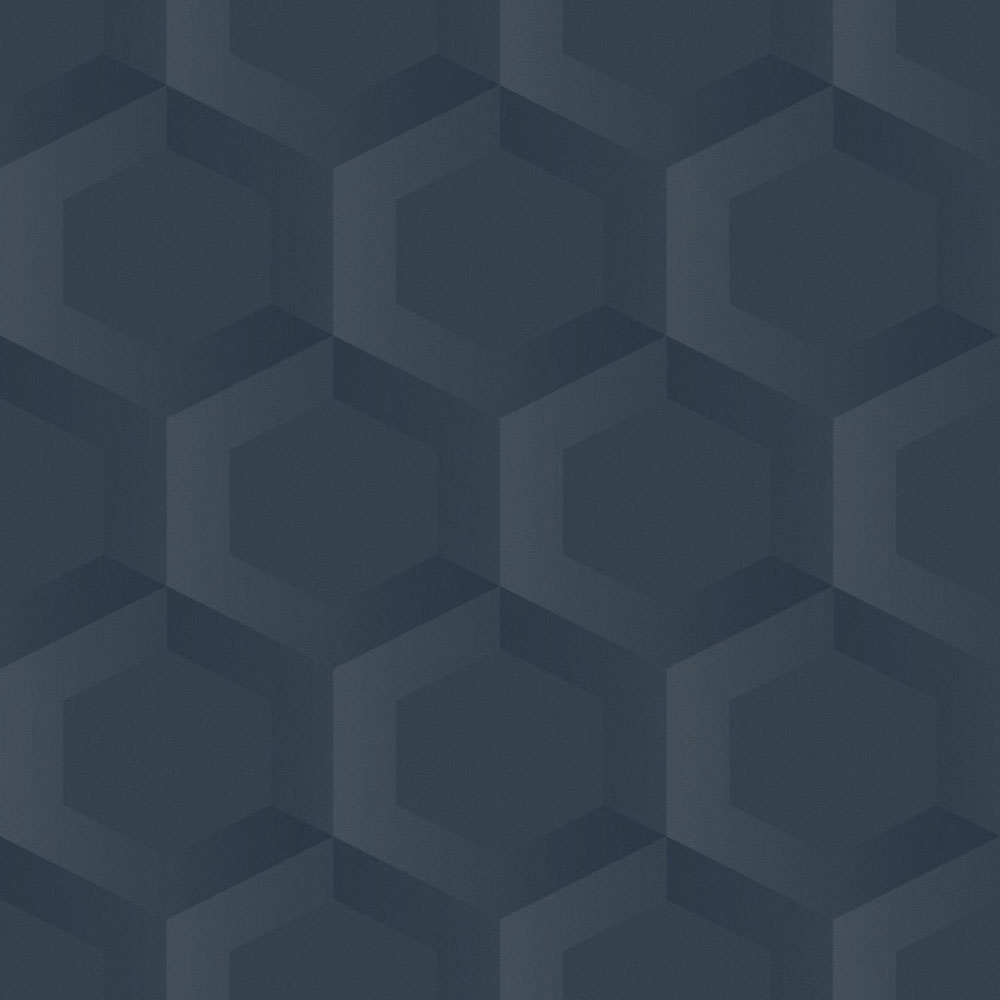 Vliesová tapeta na zeď, modrá, hexagony, 348022, 3D Reflections, Origin