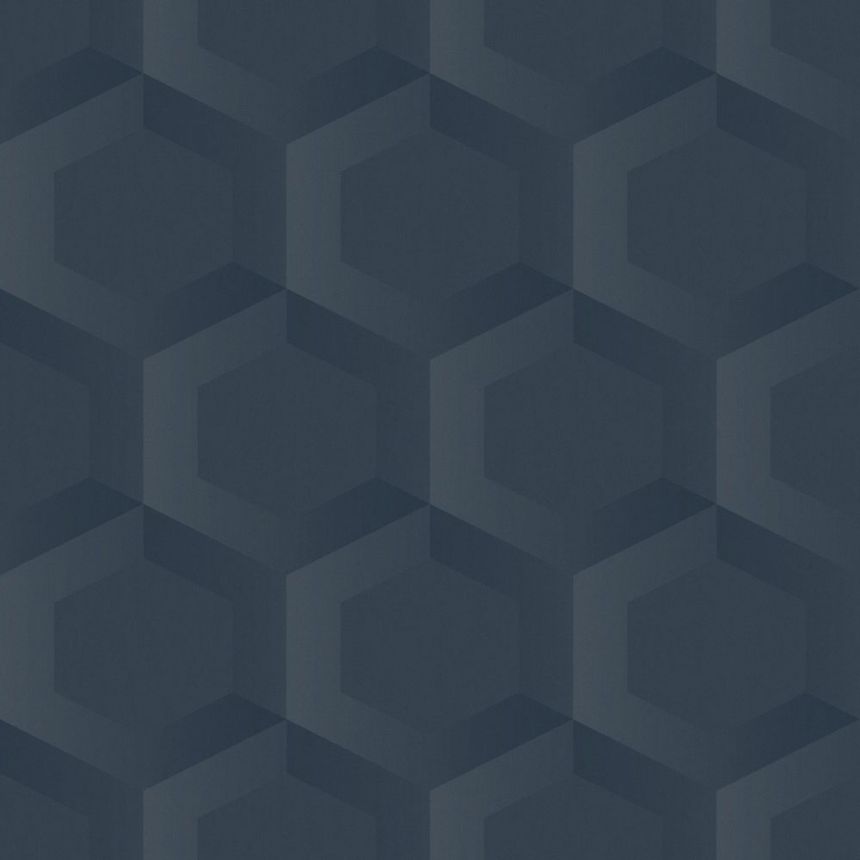 Vliesová tapeta na zeď, modrá, hexagony, 348022, 3D Reflections, Origin