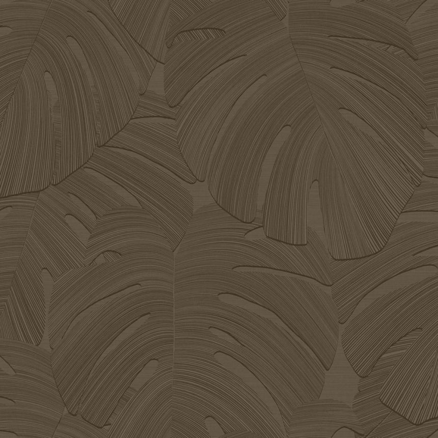 Vliesová tapeta na zeď, hnědá, listy, 348026, 3D Reflections, Origin