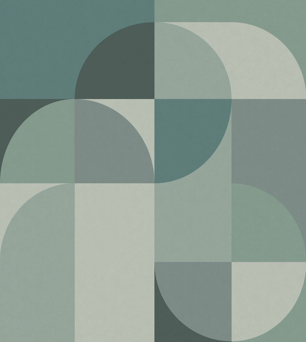 Vliesová obrazová tapeta na zeď, zelená, šedá, grafický vzor, 357323, 3D Reflections, Origin