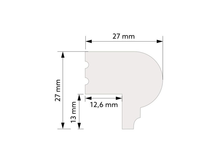 Zakončovací lišta TP005, 200x2,7x2,7cm, Mardom