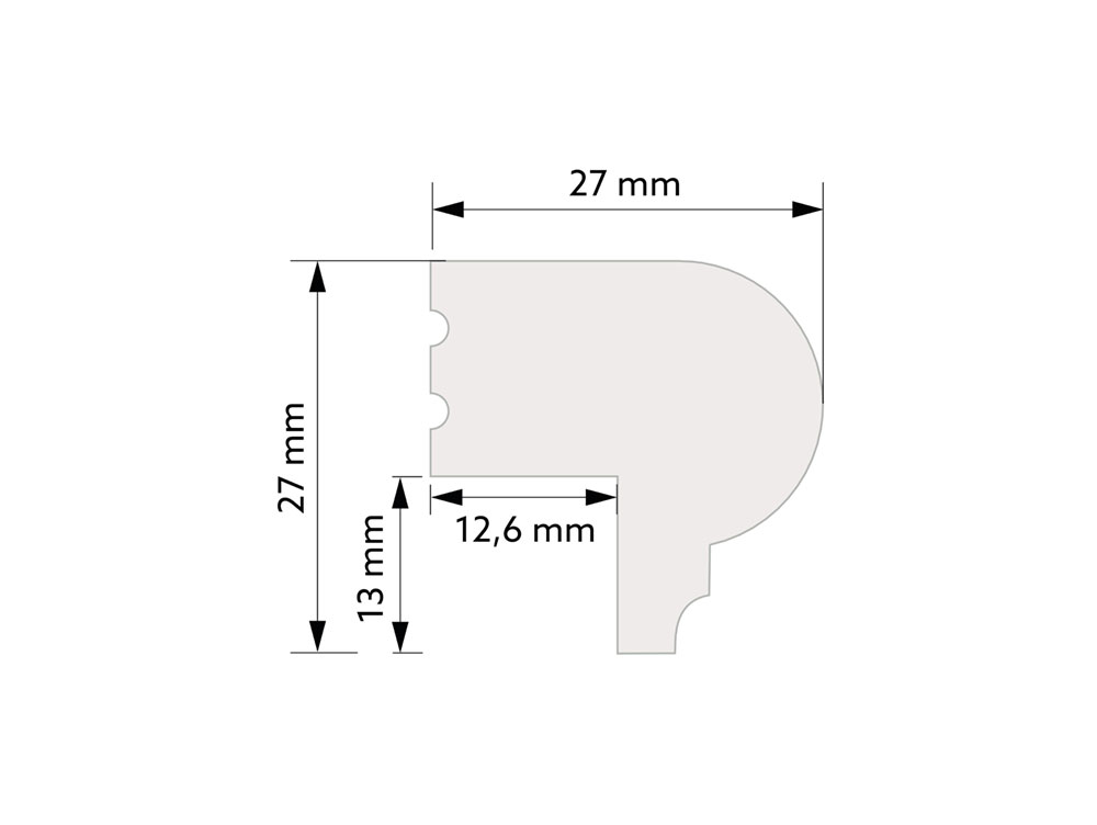 Zakončovací lišta TP005, 200x2,7x2,7cm, Mardom