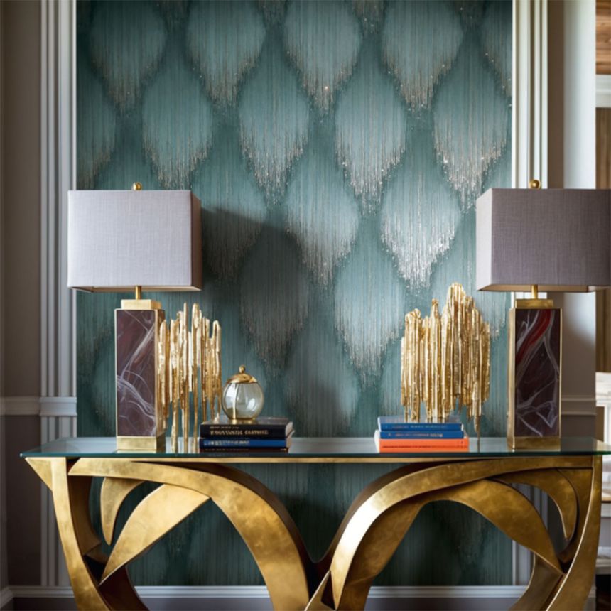 Vliesová tapeta na zeď, tyrkysová, grafický vzor, 35806, Papis Loveday Fashion Icon, Marburg