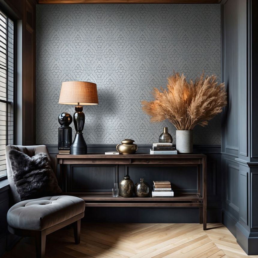 Vliesová tapeta na zeď, zeleno-šedá, 3D vzor, 35813, Papis Loveday Fashion Icon, Marburg