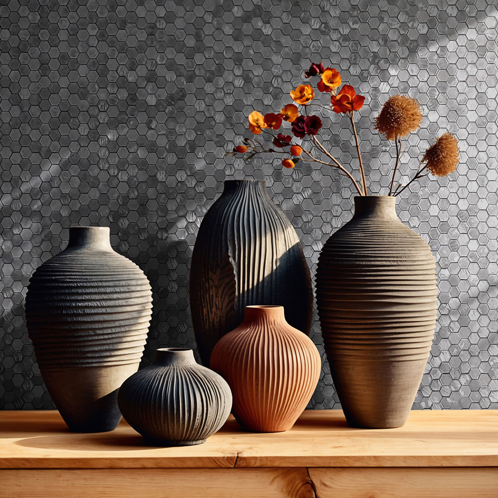 Vliesová tapeta na zeď, stříbrná, hexagony, 35814, Papis Loveday Fashion Icon, Marburg