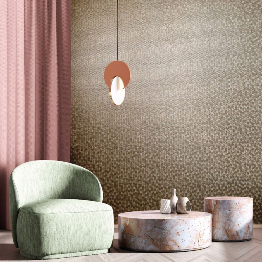 Vliesová tapeta na zeď, stříbrno-zlatá, hexagony, 35816, Papis Loveday Fashion Icon, Marburg