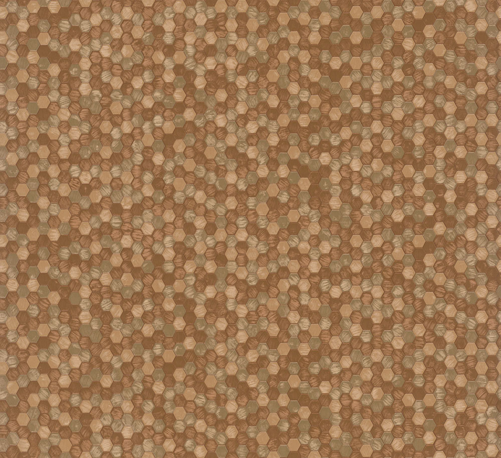Vliesová tapeta na zeď, zlato-měděná, hexagony, 35818, Papis Loveday Fashion Icon, Marburg