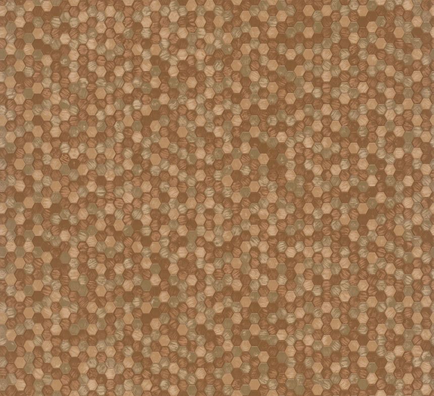 Vliesová tapeta na zeď, zlato-měděná, hexagony, 35818, Papis Loveday Fashion Icon, Marburg