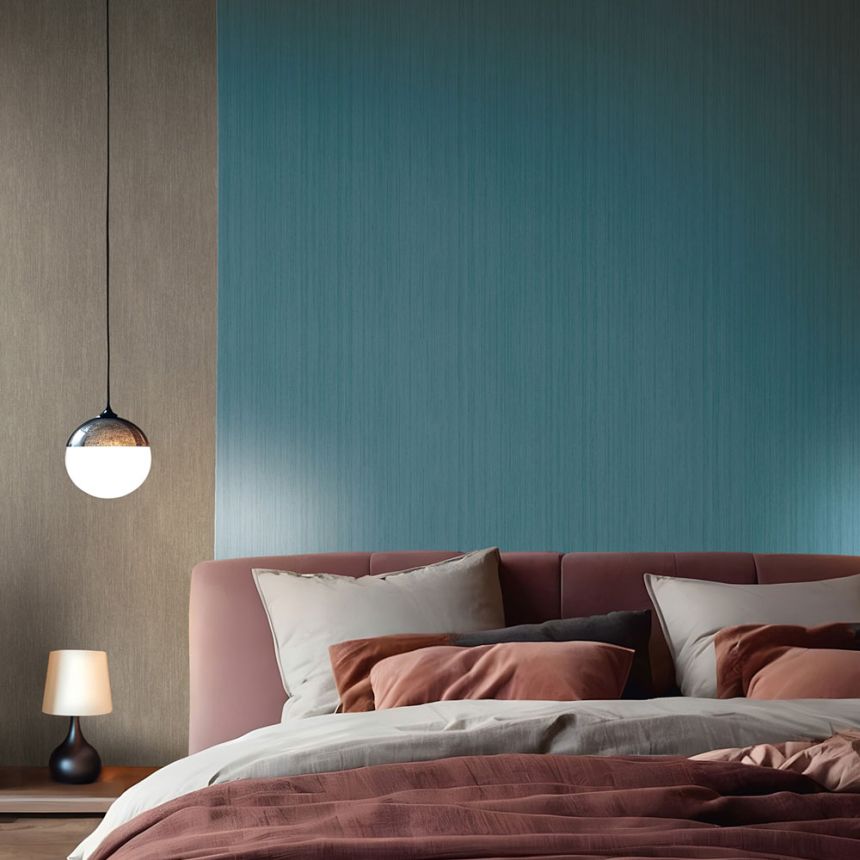 Vliesová tapeta na zeď, tyrkysová, látková textura, 35838, Papis Loveday Fashion Icon, Marburg