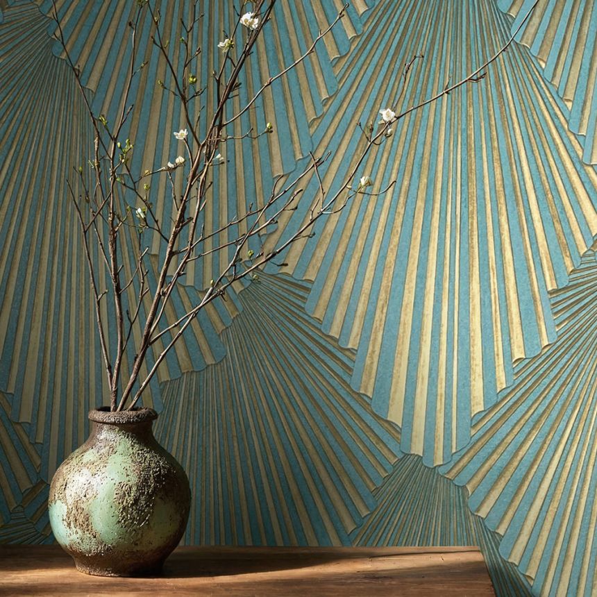 Vliesová tapeta na zeď, zeleno-zlatá, grafický vzor, 35850, Papis Loveday Fashion Icon, Marburg