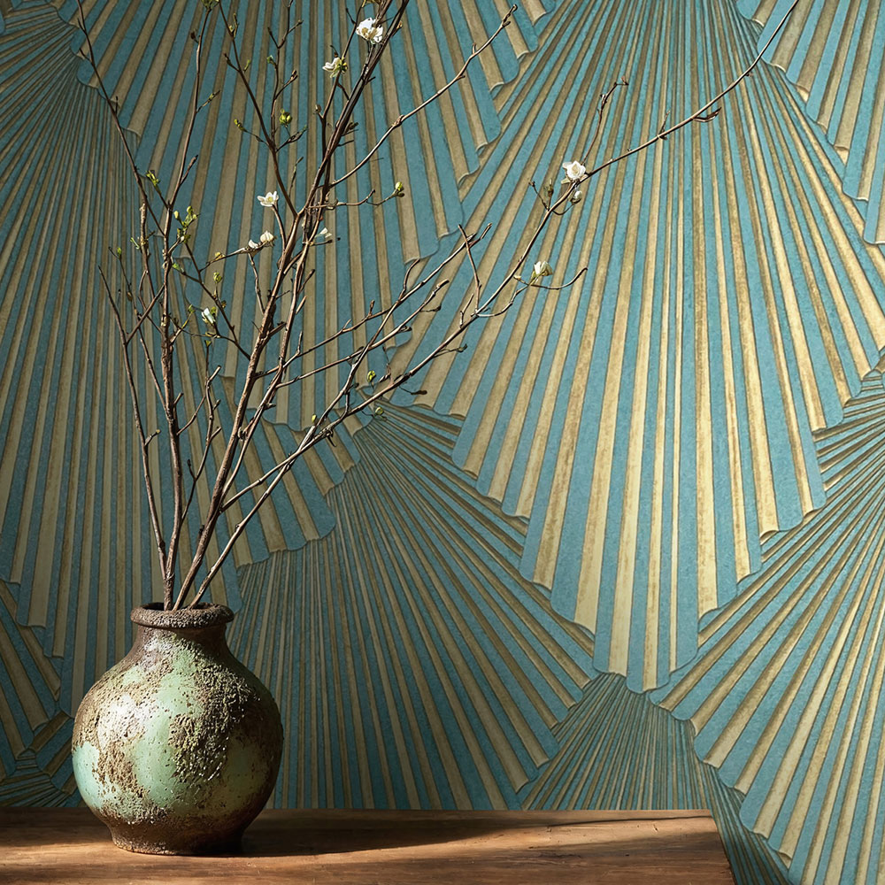 Vliesová tapeta na zeď, zeleno-zlatá, grafický vzor, 35850, Papis Loveday Fashion Icon, Marburg