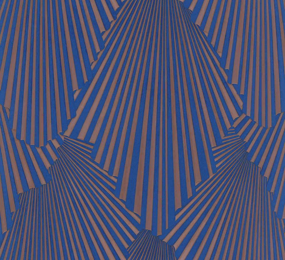 Vliesová tapeta na zeď, modrá, měděná, grafický vzor, 35851, Papis Loveday Fashion Icon, Marburg