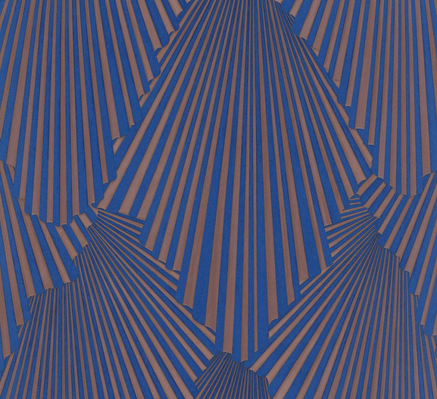 Vliesová tapeta na zeď, modrá, měděná, grafický vzor, 35851, Papis Loveday Fashion Icon, Marburg