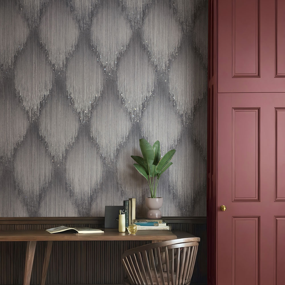 Vliesová tapeta na zeď, šedo-stříbrná, grafický vzor s krystaly, 35884, Papis Loveday Fashion Icon, Marburg