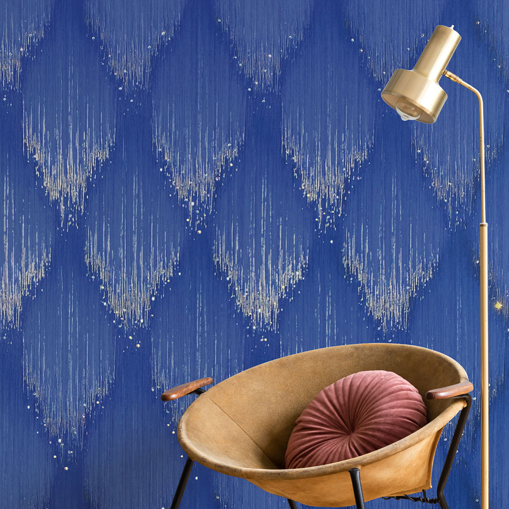 Vliesová tapeta na zeď, modro-zlatá, grafický vzor s krystaly, 35886, Papis Loveday Fashion Icon, Marburg