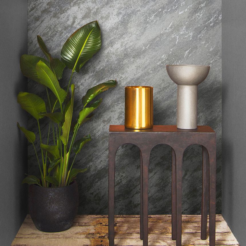 Vliesová tapeta na zeď, šedo-stříbrná, štuk, 34901, Eclectic, Marburg