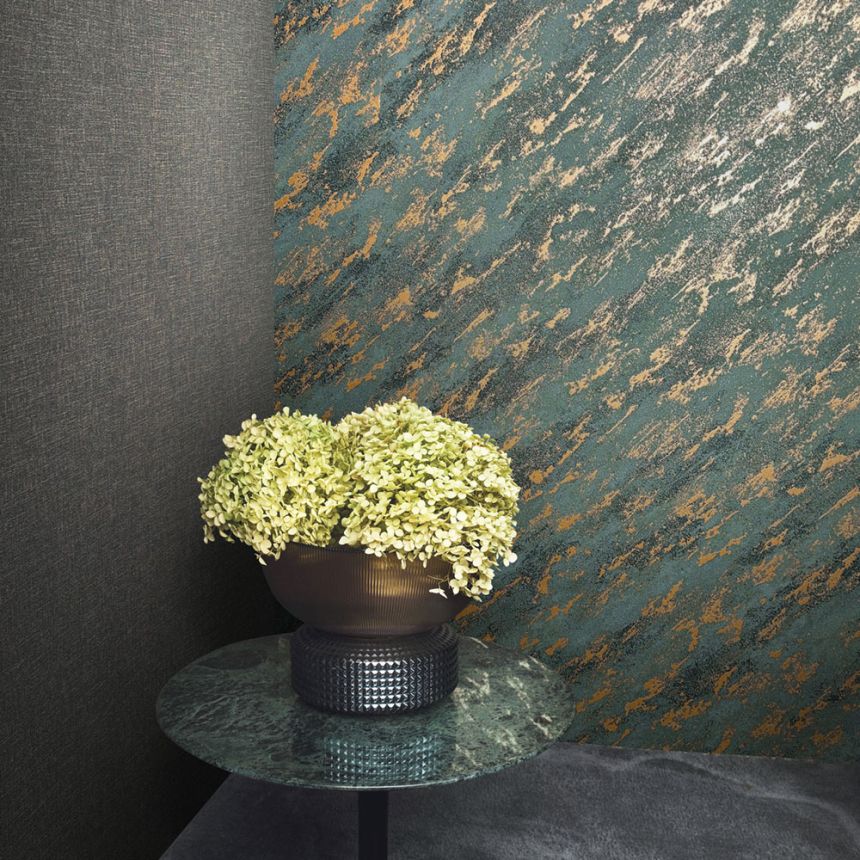 Vliesová tapeta na zeď, modro-bronzová, beton, štuk, 34904, Eclectic, Marburg