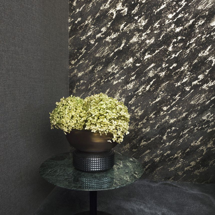 Vliesová tapeta na zeď, černo-zlatá, beton, štuk, 34905, Eclectic, Marburg