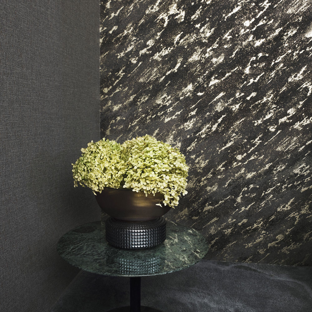 Vliesová tapeta na zeď, černo-zlatá, beton, štuk, 34905, Eclectic, Marburg