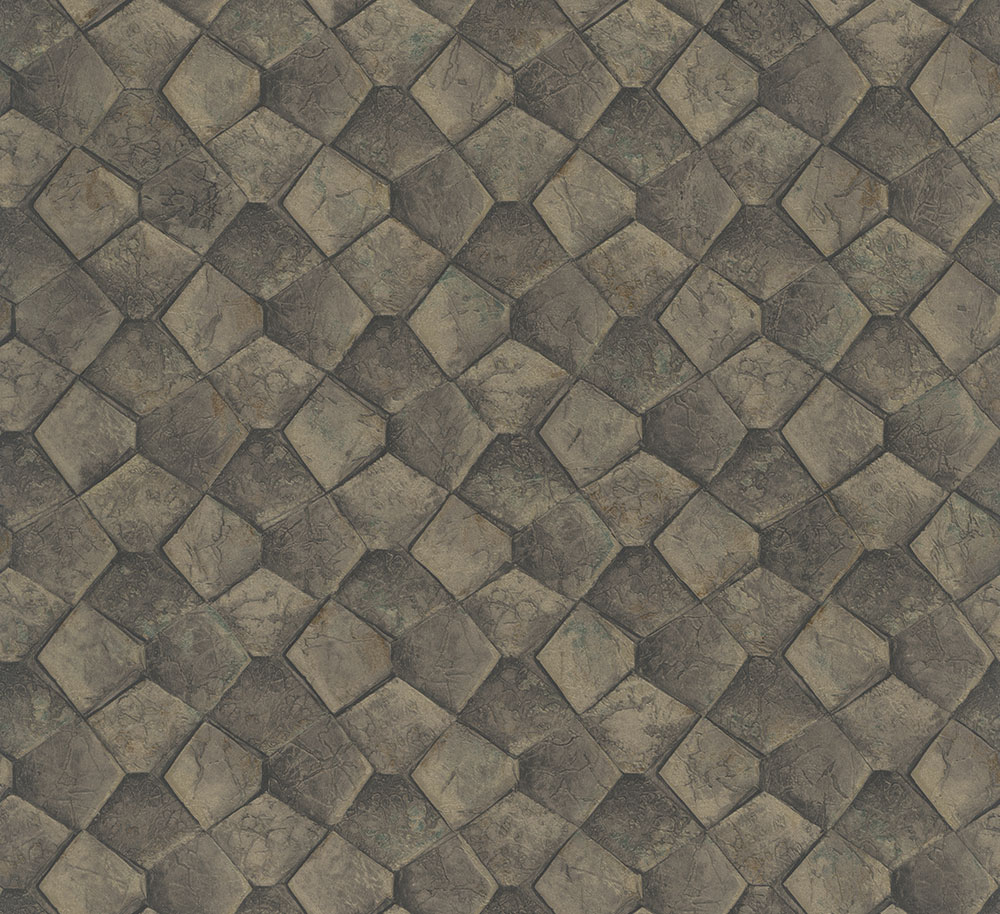 Geometrická vliesová tapeta na zeď, černo-zlatá, 34909, Eclectic, Marburg