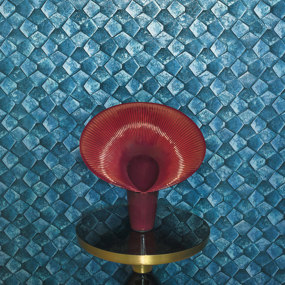 Geometrická vliesová tapeta na zeď, modrá, 34910, Eclectic, Marburg