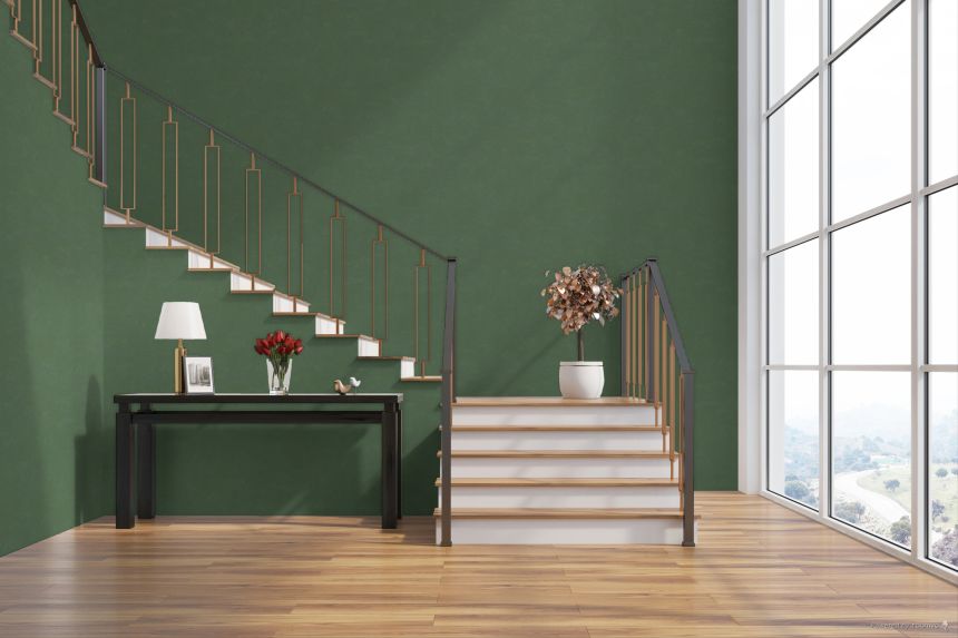 Vliesová tapeta na zeď, tmavě zelená, imitace látky, 30135, The New Bombay Design Edition, Marburg