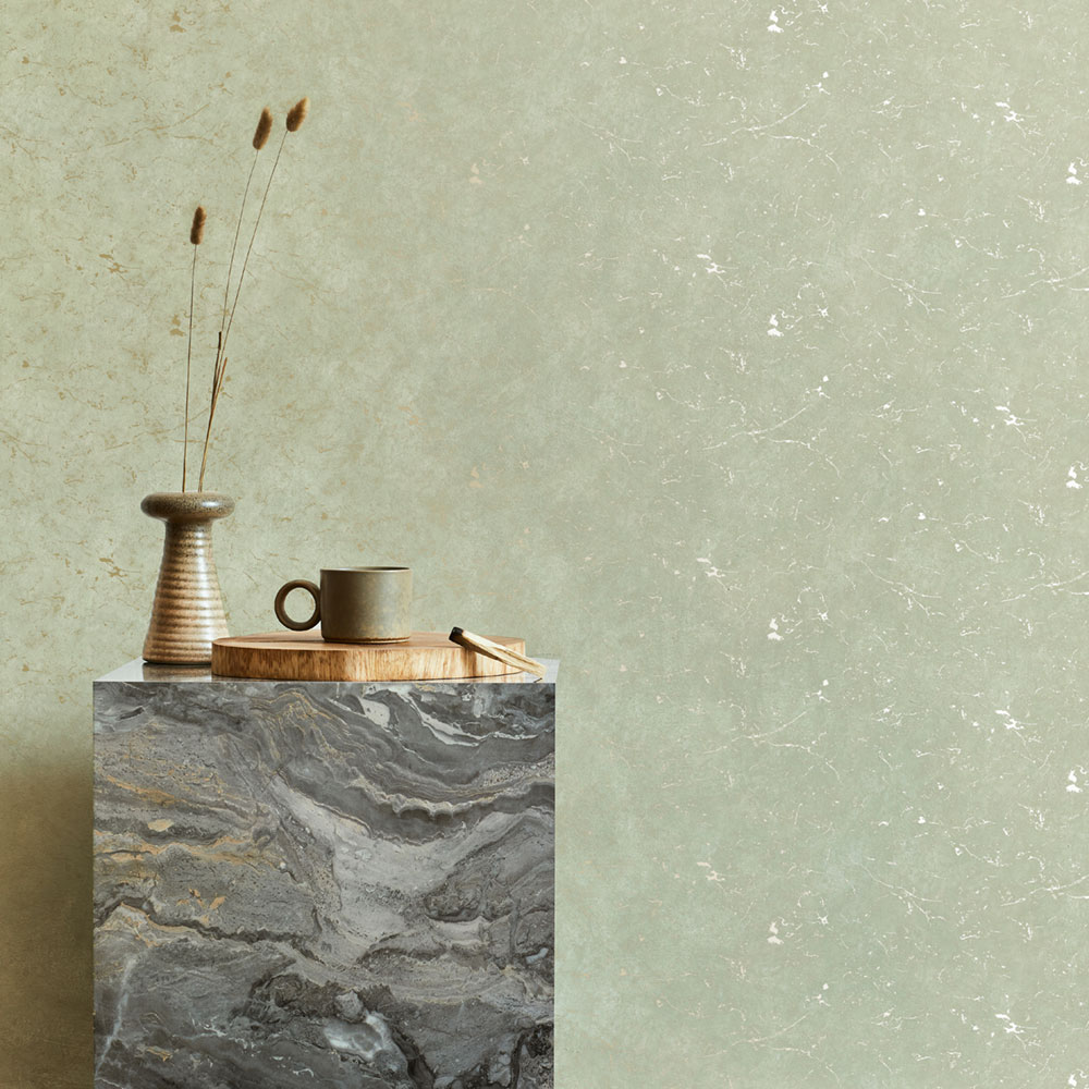 Vliesová tapeta na zeď, zeleno-zlatá, štuk, mramor, 125064, Vavex 2027