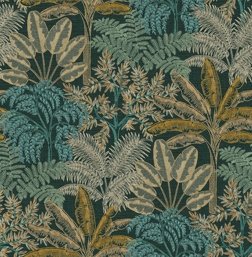 Vliesová tapeta na zeď, černá, listy, 127622, Vavex 2027