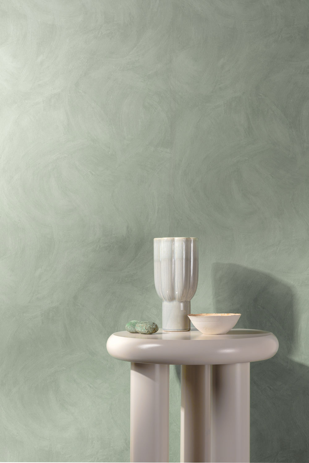 Vliesová tapeta na zeď, zelená, štuk, stěrka, A78710, Vavex 2027