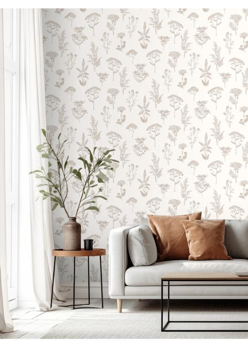 Vliesová tapeta na zeď, bílo-stříbrná, květiny trávy, M80507, Vavex 2027