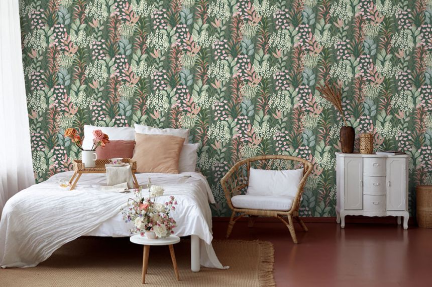 Vliesová tapeta na zeď, zelená, květiny, listy, M86904, Vavex 2027