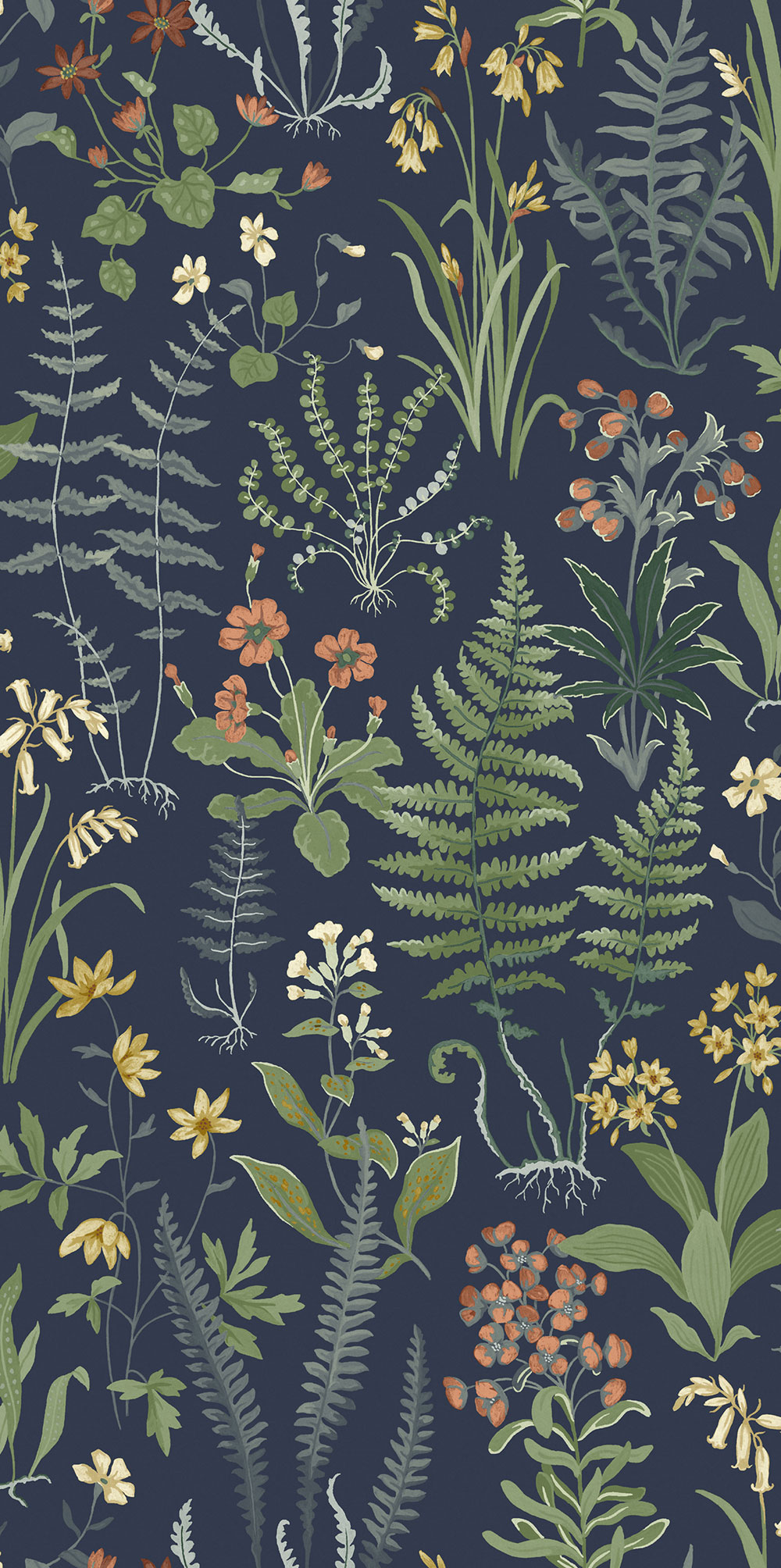 Vliesová tapeta na zeď, modrá, květiny, kapradiny, 130315, Concerto, Graham Brown Premium