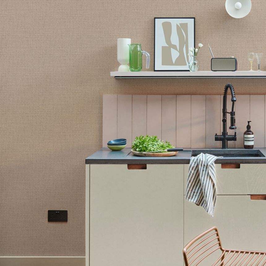 Vliesová tapeta na zeď, šedo-béžová, imitace látky, 127904, Arboretum, Graham Brown Premium