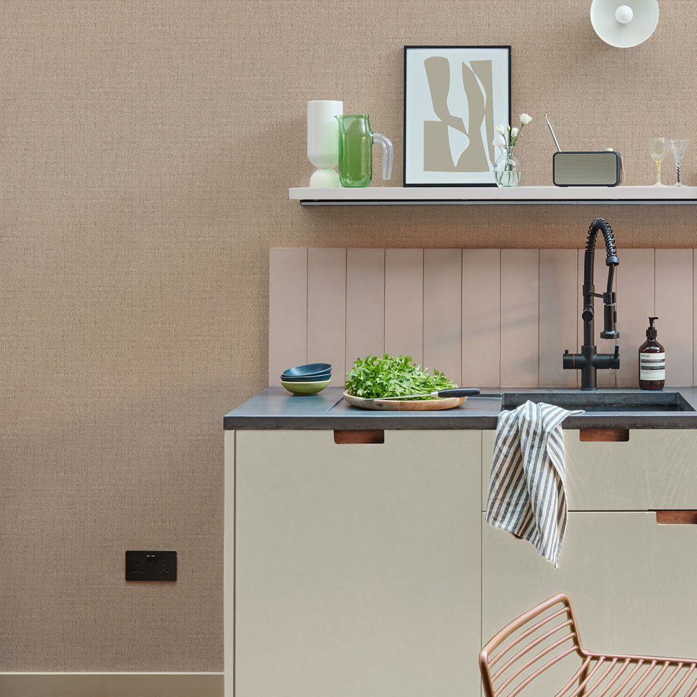 Vliesová tapeta na zeď, šedo-béžová, imitace látky, 127904, Arboretum, Graham Brown Premium