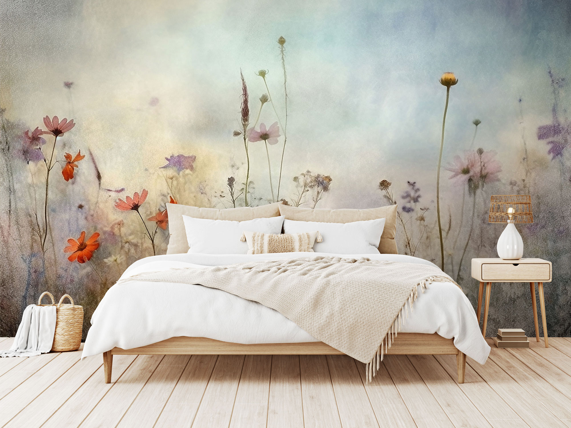 Vliesová obrazová tapeta na zeď, Luční květiny, 10060, 360x280 cm, Vavex
